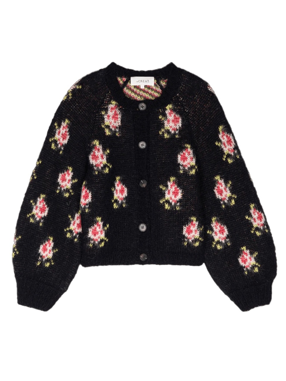 The Great The Carousel Cardigan Black Heirloom Rose Size 1 / Small - Picture 2 of 12